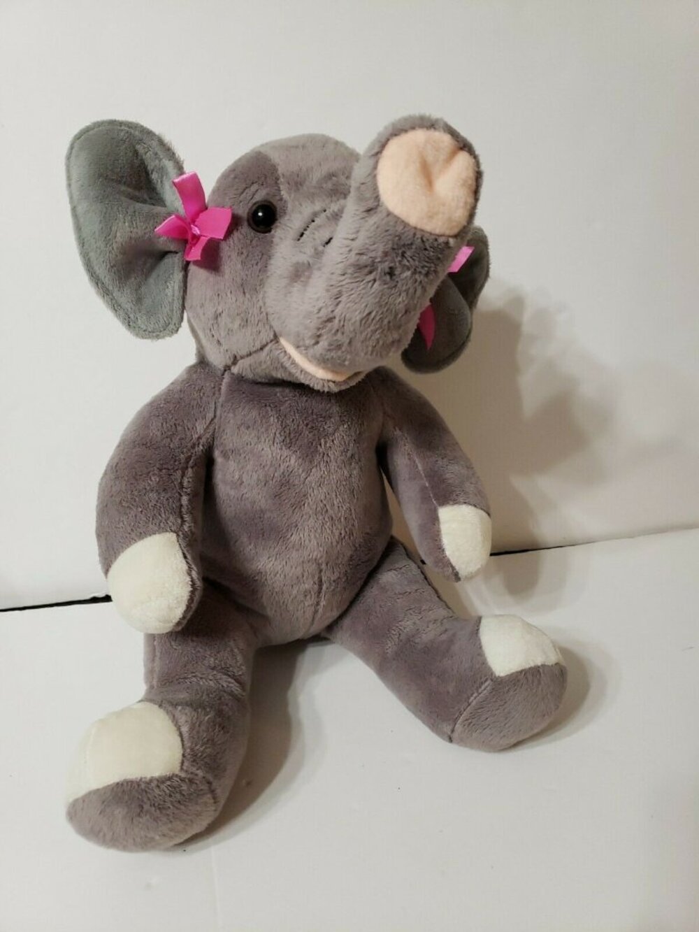 Build a Bear BABW Grey Sitting Elephant 14" Plush Stuffed Animal Toy